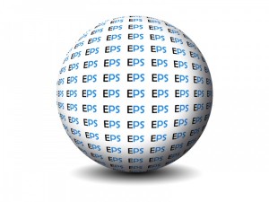 Esfera en 3D con texto repetido