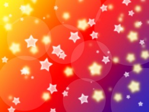 Fondo de colores y estrellas luminosas