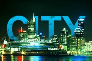 Texto detrás de ciudad